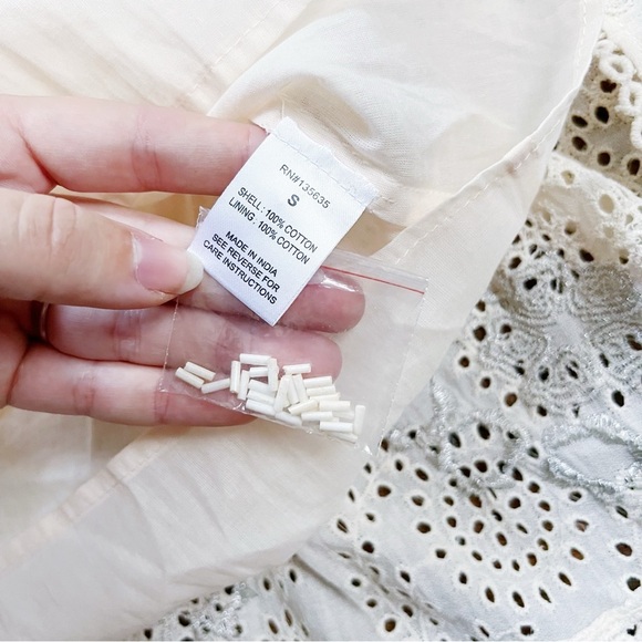Love Sam • Lucy In The Sky dress midi embroidered eyelet tiered beaded cream - Picture 11 of 14